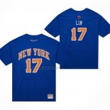 Camiseta Corta Manga New York Knicks Jeremy Lin NO 17 Azul