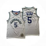 Camiseta Dallas Mavericks Jason Kidd NO 5 Mitchell & Ness 1994-95 Blanco