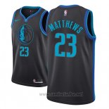 Camiseta Dallas Mavericks Wesley Matthews #23 Ciudad 2018-19 Azul