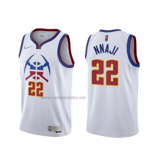 Camiseta Denver Nuggets Zeke Nnaji #22 Earned 2020-21 Blanco