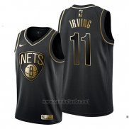 Camiseta Golden Edition Brooklyn Nets Kyrie Irving #11 Negro