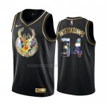 Camiseta Golden Edition Milwaukee Bucks Giannis Antetokounmpo #34 2021-22 Negro Camiseta Golden Edition Milwaukee Bucks Giannis Antetokounmpo #34 2021-22 Negro