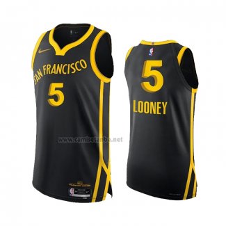 Camiseta Golden State Warriors Kevon Looney #5 Ciudad Autentico 2023-24 Negro