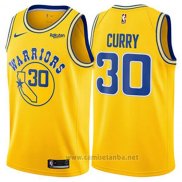 Camiseta Golden State Warriors Stephen Curry #30 Hardwood Classic 2018 Amarillo