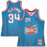 Camiseta Houston Rockets Hakeem Olajuwon #34 Mitchell & Ness 1996-97 Azul