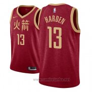 Camiseta Houston Rockets James Harden #13 Ciudad 2018-19 Rojo