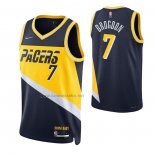 Camiseta Indiana Pacers Malcolm Brogdon #7 Ciudad 2021-22 Azul