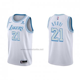 Camiseta Los Angeles Lakers Joel Ayayi #21 Ciudad 2021-22 Blanco