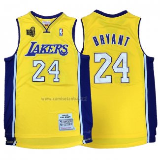 Camiseta Los Angeles Lakers Kobe Bryant #24 2009-10 Finals Amarillo