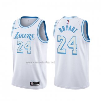 Camiseta Los Angeles Lakers Kobe Bryant #24 Ciudad 2020-21 Blanco
