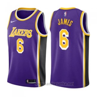 Camiseta Los Angeles Lakers LeBron James #6 Statement 2019 Violeta