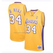 Camiseta Los Angeles Lakers Shaquille O'Neal #34 Mitchell & Ness 1999-00 Amarillo