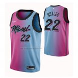 Camiseta Miami Heat Jimmy Butler #22 Ciudad 2020-21 Azul Rosa