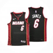 Camiseta Miami Heat LeBron James #6 Icon Negro
