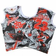 Camiseta Michael Jordan #23 Commemorative Gris