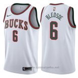 Camiseta Milwaukee Bucks Eric Bledsoe #6 Classic 2017-18 Blanco