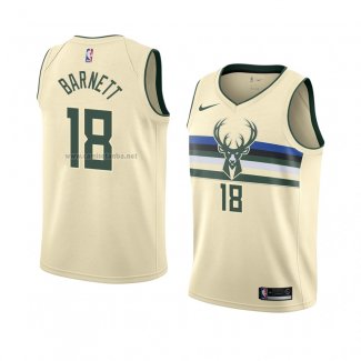 Camiseta Milwaukee Bucks Jordan Barnett #18 Ciudad 2018 Crema