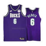 Camiseta Milwaukee Bucks Luca Vildoza #6 Classic 2022-23 Violeta
