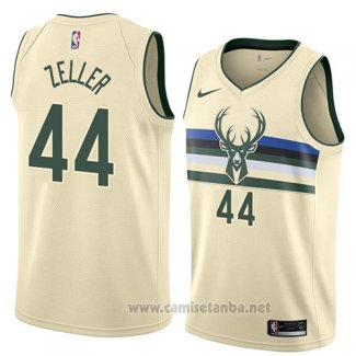 Camiseta Milwaukee Bucks Tyler Zeller #44 Ciudad 2018 Crema