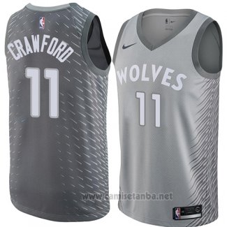 Camiseta Minnesota Timberwolves Jamal Crawford #11 Ciudad 2018 Gris