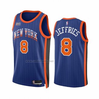 Camiseta New York Knicks Daquan Jeffries #8 Ciudad 2023-24 Azul