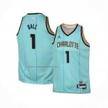 Camiseta Nino Charlotte Hornets Lonzo Ball #1 Ciudad 2024-25 Verde