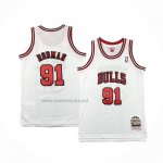 Camiseta Nino Chicago Bulls Dennis Rodman NO 91 Mitchell & Ness 1997-98 Blanco