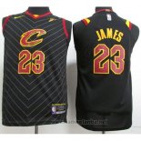 Camiseta Nino Cleveland Cavaliers LeBron James #23 2017-18 Negro