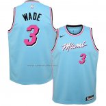 Camiseta Nino Miami Heat Dwyane Wade #3 Ciudad Azul