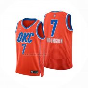 Camiseta Oklahoma City Thunder Chet Holmgren NO 7 Statement 2024-25 Naranja