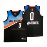 Camiseta Oklahoma City Thunder Russell Westbrook #0 Ciudad 2020-21 Negro