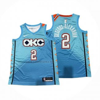 Camiseta Oklahoma City Thunder Shai Gilgeous Alexander NO 2 Ciudad 2018-19 Azul
