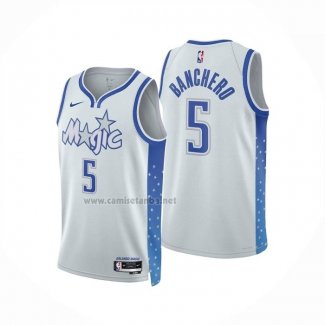 Camiseta Orlando Magic Paolo Banchero NO 5 Ciudad 2025-26 Blanco