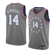 Camiseta Philadelphia 76ers Jonathon Simmons #14 Ciudad 2018-19 Gris
