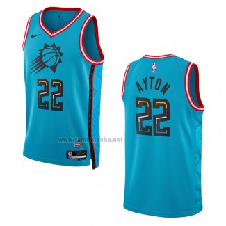 Camiseta Phoenix Suns Deandre Ayton #22 Ciudad 2022-23 Azul