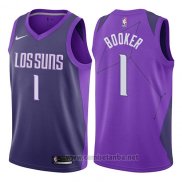Camiseta Phoenix Suns Devin Booker #1 Ciudad 2017-18 Violeta