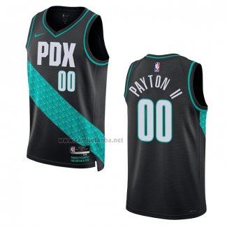 Camiseta Portland Trail Blazers Gary Payton II #00 Ciudad 2022-23 Negro