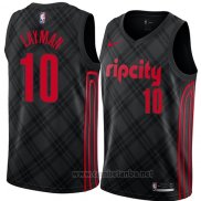 Camiseta Portland Trail Blazers Jake Layman #10 Ciudad 2018 Negro