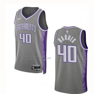 Camiseta Sacramento Kings Harrison Barnes #40 Ciudad 2022-23 Gris