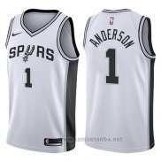 Camiseta San Antonio Spurs Kyle Anderson #1 Association 2017-18 Blanco