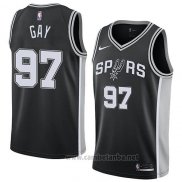 Camiseta San Antonio Spurs Rudy Gay #97 Icon 2018 Negro