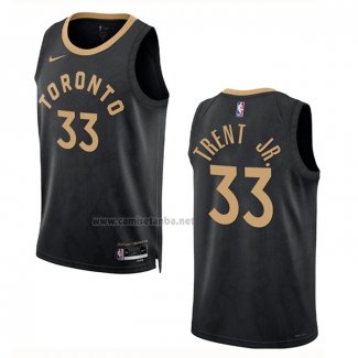 Camiseta Toronto Raptors Gary Trent JR. #33 Ciudad 2022-23 Negro