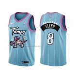 Camiseta Toronto Raptors Malachi Flynn #8 Ciudad 2020-21 Rosa Azul