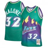 Camiseta Utah Jazz Karl Malone #32 Mitchell & Ness 1996-97 Verde