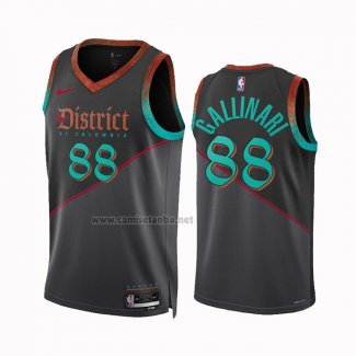 Camiseta Washington Wizards Danilo Gallinari #88 Ciudad 2023-24 Negro