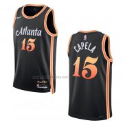 Camiseta Atlanta Hawks Clint Capela #15 Ciudad 2022-23 Negro