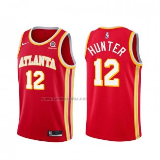 Camiseta Atlanta Hawks De'Andre Hunter #12 Icon 2020-21 Rojo