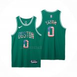 Camiseta Boston Celtics Jayson Tatum #0 75th Bandera Edition Verde