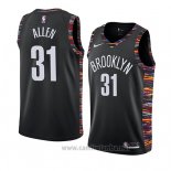 Camiseta Brooklyn Nets Jarrett Allen #31 Ciudad 2019 Negro