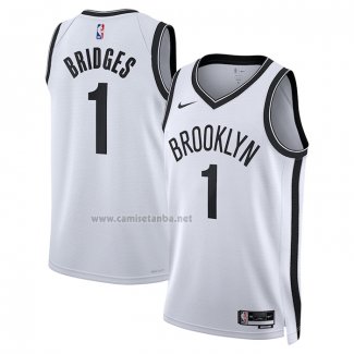 Camiseta Brooklyn Nets Mikal Bridges #1 Association 2022-23 Blanco